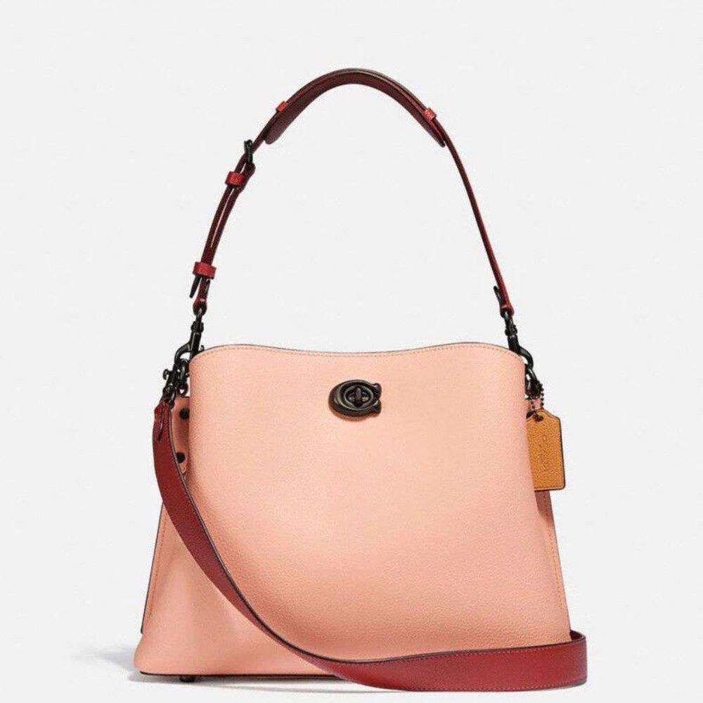 Like New Coach Willow Peachy Pink Bucket Bag
